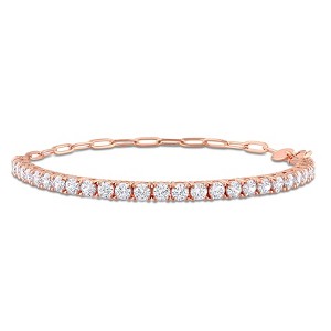 EVERLY JEWELRY | Rose Plated Sterling Silver 5 CT TGW Cubic Zirconia Bracelet, 7.5 inch - 1 of 4