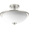 Progress Lighting Replay 2-Light Semi-Flush Ceiling Light, Brushed Nickel, White Glass Shade - image 2 of 4