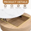 Modern Round Lift-Top Coffee Table with Storage & 3 Ottoman - Leovsnove - 4 of 4