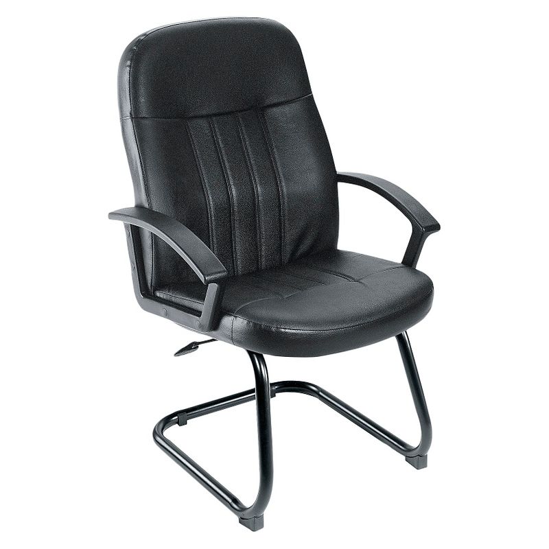 Executive Leather Budget Guest Chair Black - Boss Office Products, 1 of 8