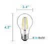 Luxrite A19 Vintage LED Light Bulbs 60W Equivalent, 5000K Bright White Dimmable, 800 Lumens, 8W, UL Listed, E26 Medium Base 4 Pack - 4 of 4
