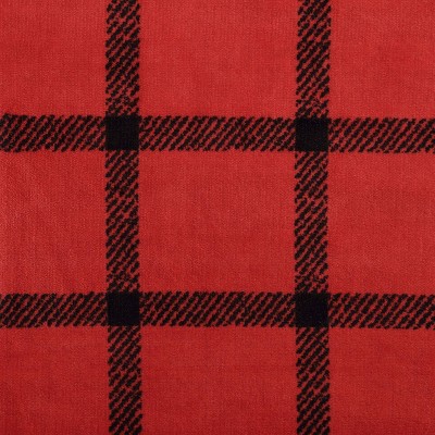 Red Plaid Reversible Sherpa Fleece Throw Blanket