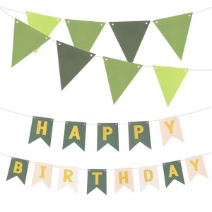 Unique Bargains Party Decoration Birthday Banner with Pennant Flags 16 Feet Rope - 1 of 4