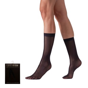 LECHERY Women's Lustrous Silky Shiny Sheer Dress Nylons Stockings Socks (2 Pairs) - 1 of 4