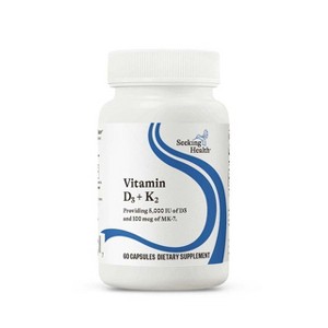Seeking Health Vitamin D3 + K2 - 5000 IU of D3 (As Cholecalciferol) - 100 mcg of K2 (As Menaquinone-7) - 60 Capsules - 1 of 4