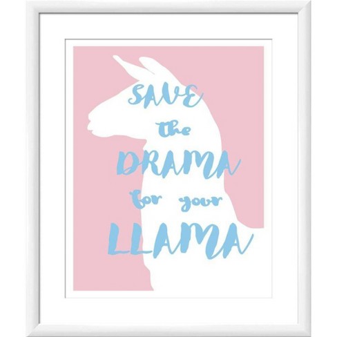 18 X 22 Matted To 25 Drama Llama Picture Framed Black Ptm Images Target