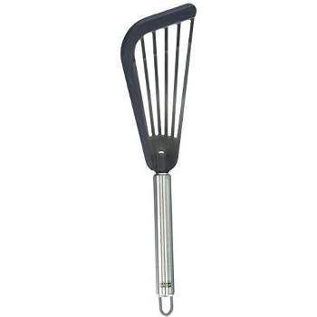Fat Daddio's SPAT-8OS Stainless Steel Offset Spatula, 8 Inch, Black, Silver  