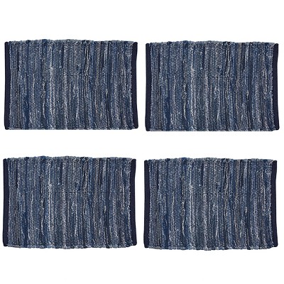 Indigo Blue Handcrafted Cotton Chindi Placemats, Set of 4