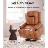 Power Lift Recliner Chair PU Leather with Massage for Elderly Ergonomic Lounge Chair with 2 Cup Holders Side Pocket - 4 of 4