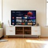 Modern Geometric TV Stand, 59.9" Media Console with Tempered Glass Doors, Deluxe Sculpted Aluminum Frame & 4 Drawers, Adjustable Metal Legs - 3 of 4
