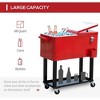 Resenkos 80 QT Rolling Cooling Bins Ice Chest on Wheels Outdoor Stand Up Drink Cooler Cart for Party, Red - 4 of 4