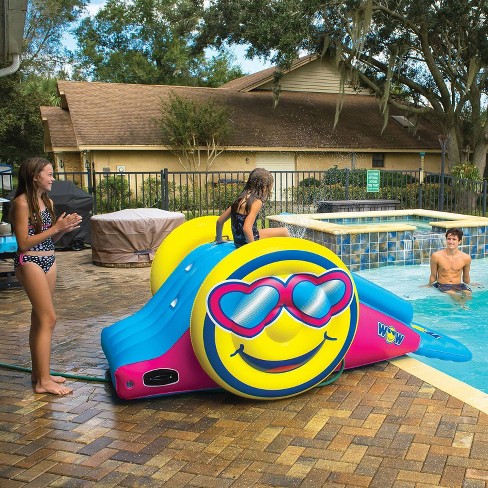 Inflatable pool slide store target