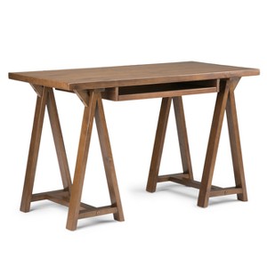 Hawkins Solid Wood Small Desk Medium Saddle Brown - Wyndenhall