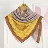 Anna-Kaci Women's Colorblock Floral Satin Square Scarf with Modern Line Art Design 43.5x43.5in - 2 of 3
