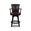 Sapphtopaz Swivel Bar Stool with Armrests Upholstered Wood Counter Height Bar Stools with High Backrest Dining Chairs for Kitchen Island - 4 of 4