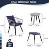 5-Piece Outdoor Wicker Bistro Chairs Set with 2 Armchair, 2 Ottoman, and Coffee Table - 2 of 4