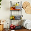 Farmlyn Creek Black 3-Tier Metal Wire Hanging Basket Organizer, Storage Bins, Kitchen Pantry Organization Home Decor, Blank Plates, 11.7 x 32 x 12 In - 2 of 4