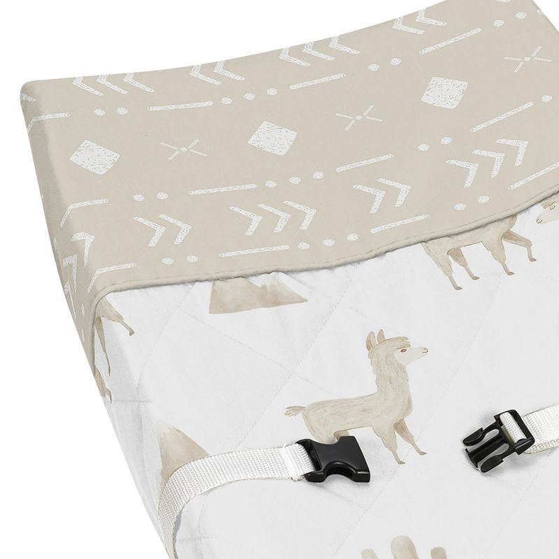 Sweet Jojo Designs Boy or Girl Gender Neutral Unisex Changing Pad Cover Boho Llama Taupe and White, 4 of 7
