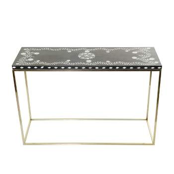 Eclectic Wood Console Table Gold - Olivia & May