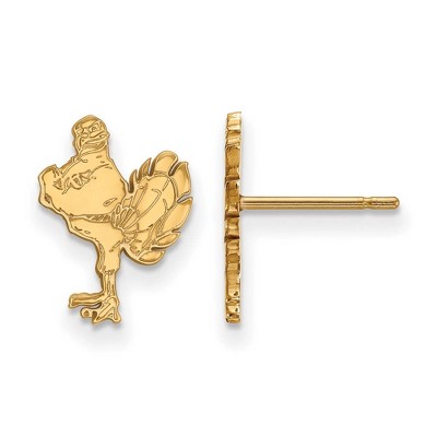 Black Bow Jewelry 14k Yellow Gold Virginia Tech Hokies NCAA Post Earrings