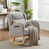 Ridstar Upholstered 27.2 Inch Modern High Backrest Accent Rocking Chair With Pocket For Reading, Living Room-Grey - 4 of 4