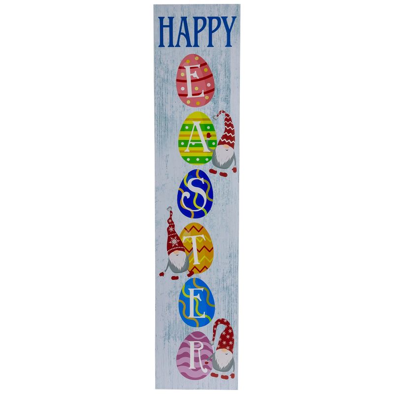 Northlight 35.75" Happy Easter Gnomes and Eggs Spring Porch Board Sign Decoration, 1 of 6