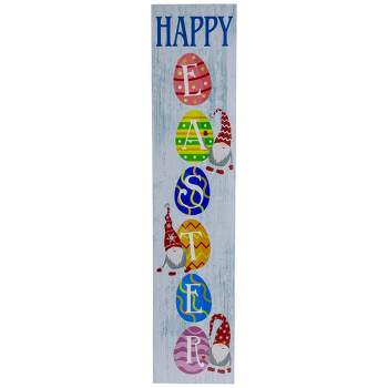 Northlight 35.75" Happy Easter Gnomes and Eggs Spring Porch Board Sign Decoration