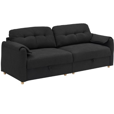 NicBex 79.5 Inch Storage Teddy Cotton Linen Sofa Couch with Metal Conical Long Legs for Living Room,Apartment,Bedroom
