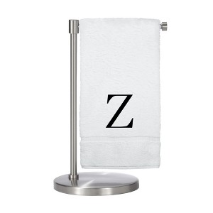 BC BARE COTTON Monogrammed Bath Towel, Personalized Gift, Set of 2 - White - Black Block - 1 of 4