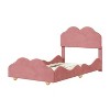 NicBex Twin Upholstered Bed Frame with Velvet Cloud-Shaped Headboard,Platform Bed with Wood Slat Support,No Box Spring Needed,Easy Assembly - 3 of 4