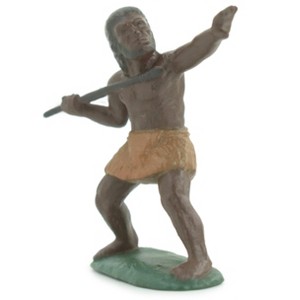 Collectible Wildlife Gifts | Caveman with Spear, Prehistoric, Realistic, Hand Painted, Diorama Figure,  Rubber Model, Gift,  2 inches tall. F3142 B224 - 1 of 4