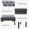 Set of 2 Tufted Upholstered Dining Chairs with High Back and Wood Legs, Fabric Parsons Side Chairs for Kitchen or Dining Room - 4 of 4