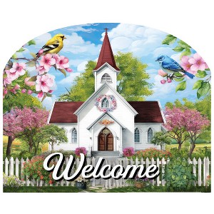 Briarwood Lane Art Sign 8.25x10.25 Church in Spring For Spring Art Sign - 1 of 4
