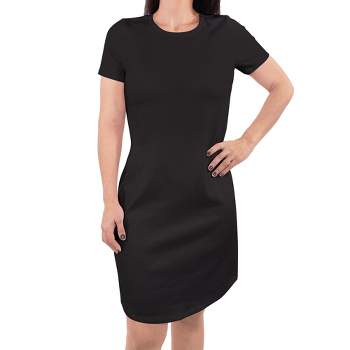 Touched by Nature Womens Organic Cotton Short-Sleeve Dress, Black