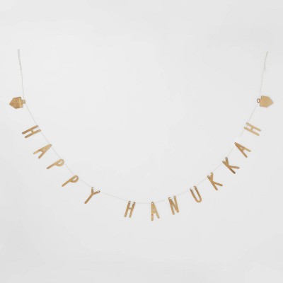 72" Happy Hanukkah Garland Gold - Threshold™