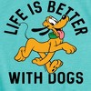Girls' - Disney - Pluto Life Is Better With Dogs Fitted Short Sleeve Graphic T-Shirt - 2 of 4