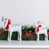 Transpac Metal 6.69 in. Off-White Christmas Big and Little Reindeer Set of 2 - 4 of 4
