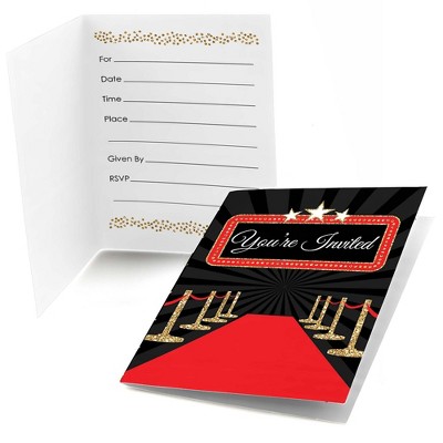 Big Dot of Happiness Red Carpet Hollywood - Fill In Movie Night Party Invitations (8 count)