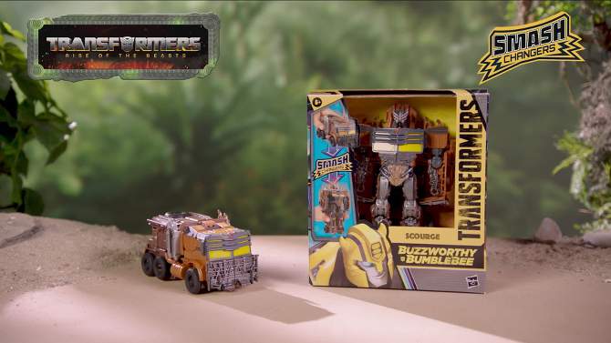 Transformers Buzzworthy Bumblebee Smash Changers Scourge Action Figure (Target Exclusive), 2 of 14, play video