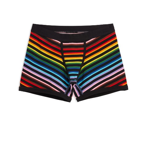 Tomboyx Boxer Briefs Underwear, 4.5 Inseam, Modal Stretch Comfortable Boy  Shorts Black Rainbow Small : Target