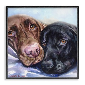 Stupell Industries Labradors Dog Pet Animal Watercolor Painting Black Framed Giclee Art - 1 of 4