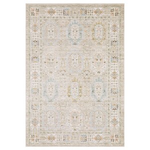 Captiv8e Designs Clara Textural Distressed Traditional Beige/Blue Rug - 1 of 4