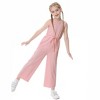Girls' Fashion Jumpsuit Crewneck Elastic Waist Long Pants Romper with Pockets - 3 of 4