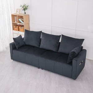 2-Seater Sofa, Black Two-Tone Sectional Couch with Contemporary Design, 82in Living Room Furniture, Easy Assembly,for Home - 1 of 1