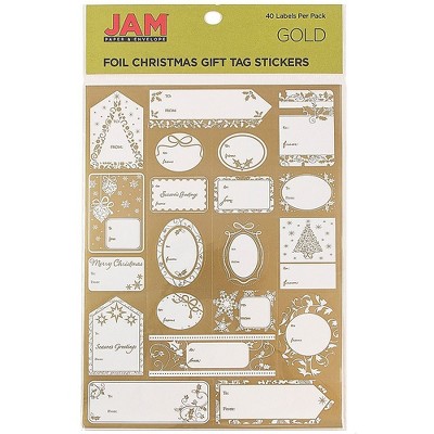 JAM Paper To/From Christmas Gift Tag Stickers Matte Gold Foil 40/Pack 249732356