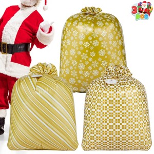 JOYFY 3pcs Large Christmas Bags Jumbo Gift Bags for Xmas 44" * 36" - 1 of 4