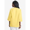 Jessica London Women's Plus Size Linen V-Neck Embroidered Tunic - 3 of 4