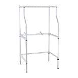 Magic Chef Compact Adjustable Powder Coat Metal Washer Dryer Machine Stacking Laundry Drying Rack Stand, White