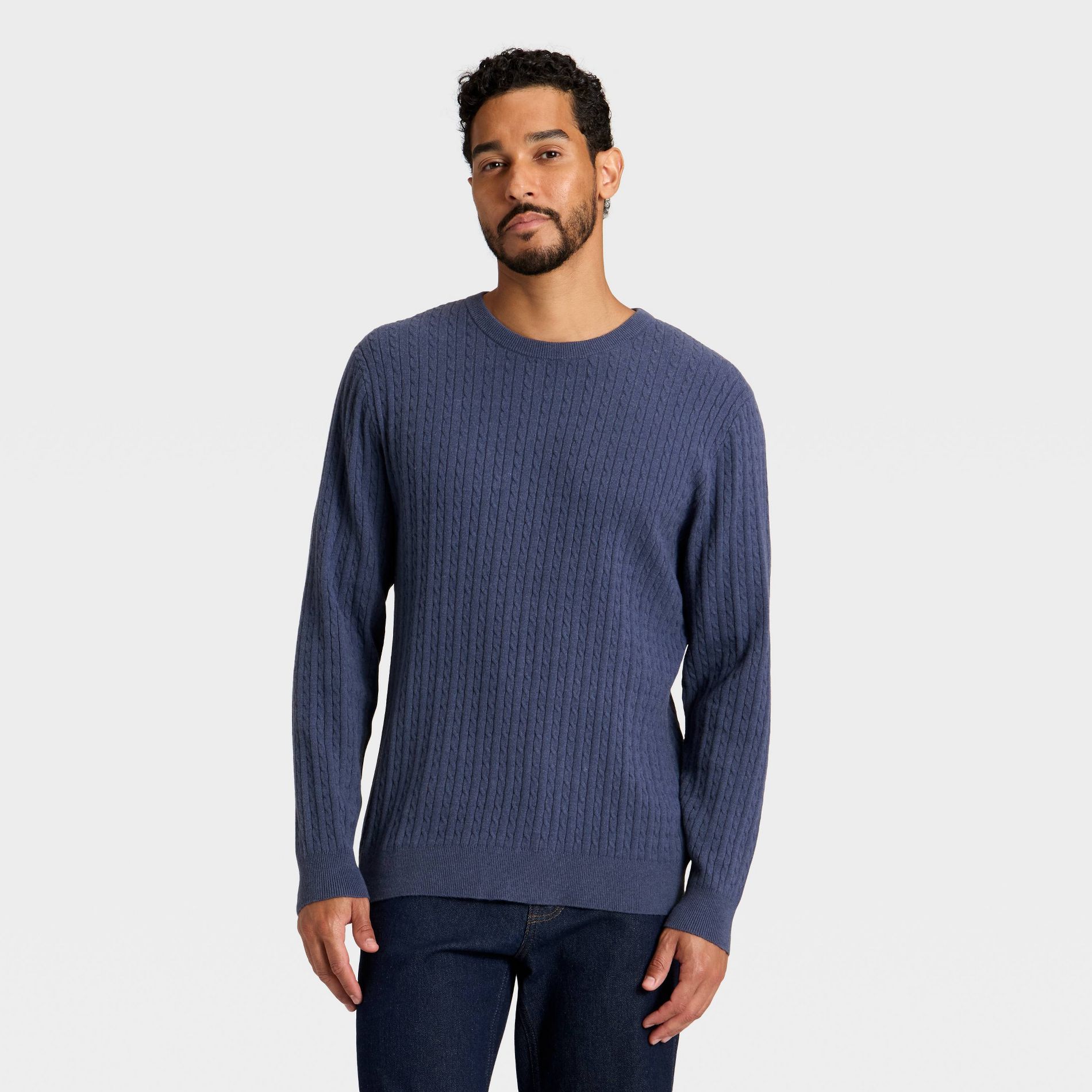 Men's Soft Knit Cable Sweater - Goodfellow & Co™