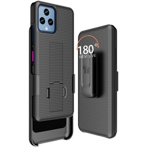Nakedcellphone Combo for T-Mobile REVVL 6X 5G (2023) / REVVL 6 5G (2022) - Case with Stand and Belt Clip Holster/Holder - 1 of 4